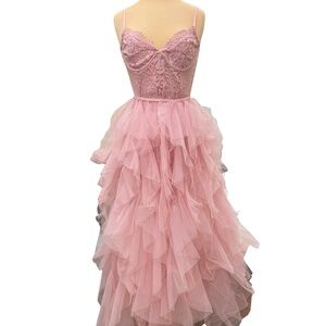 Glenda / Fairy Princess Pink Lace Tule Dress